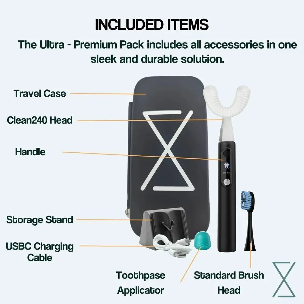 Black Sonic Toothbrush - Ultra Premium Pack